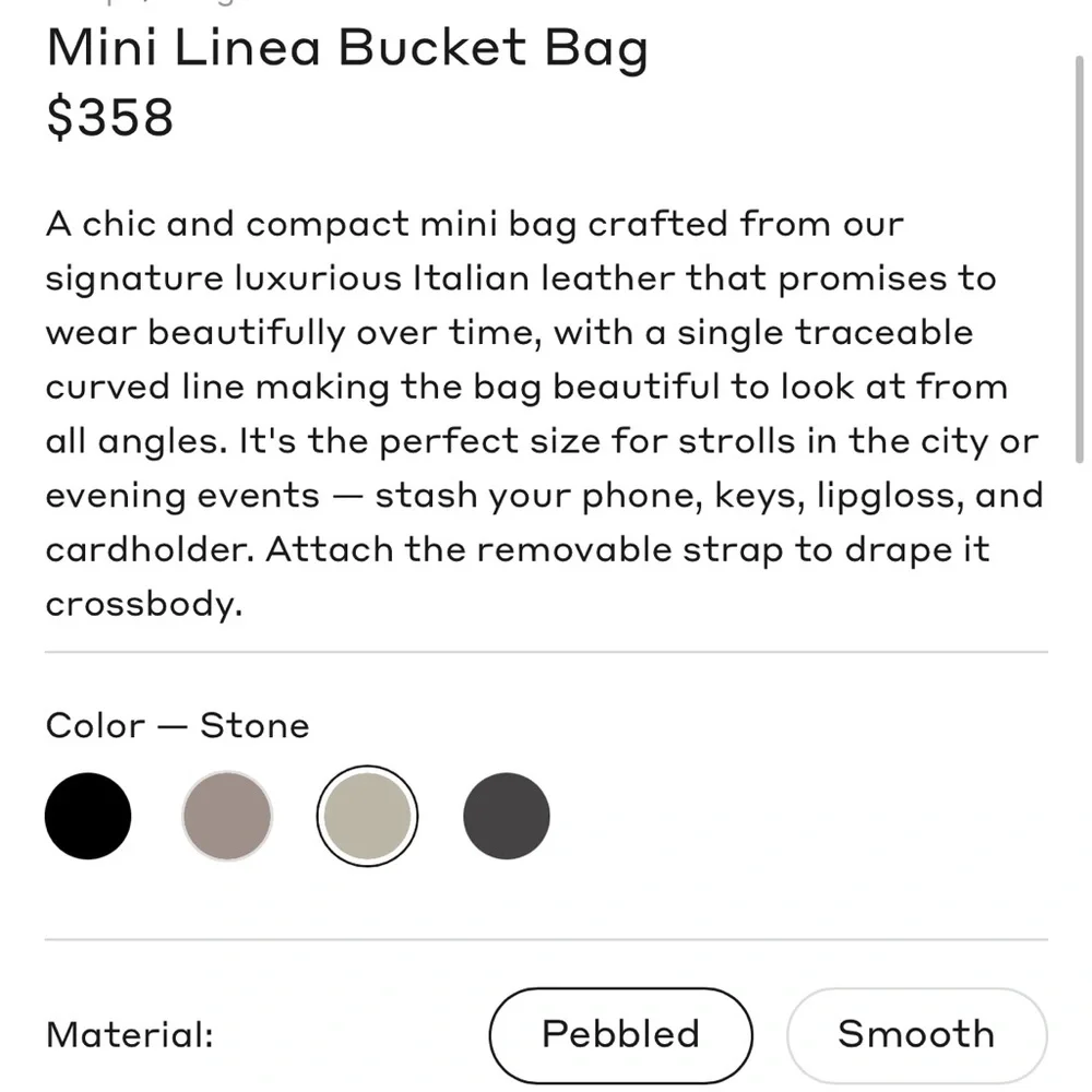 Cuyana Beige Mini Linea Bucket Bag - Picture 7 of 16